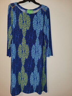 Pappagallo Blue Multi Color Dress (Size L)